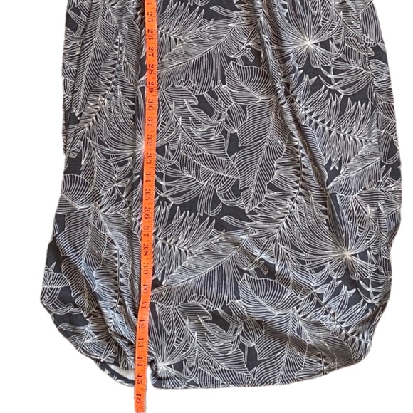 PrAna Gray & White Tropical Leaf Print Racerback Spaghetti Strap Casual Dress - Picture 7 of 9